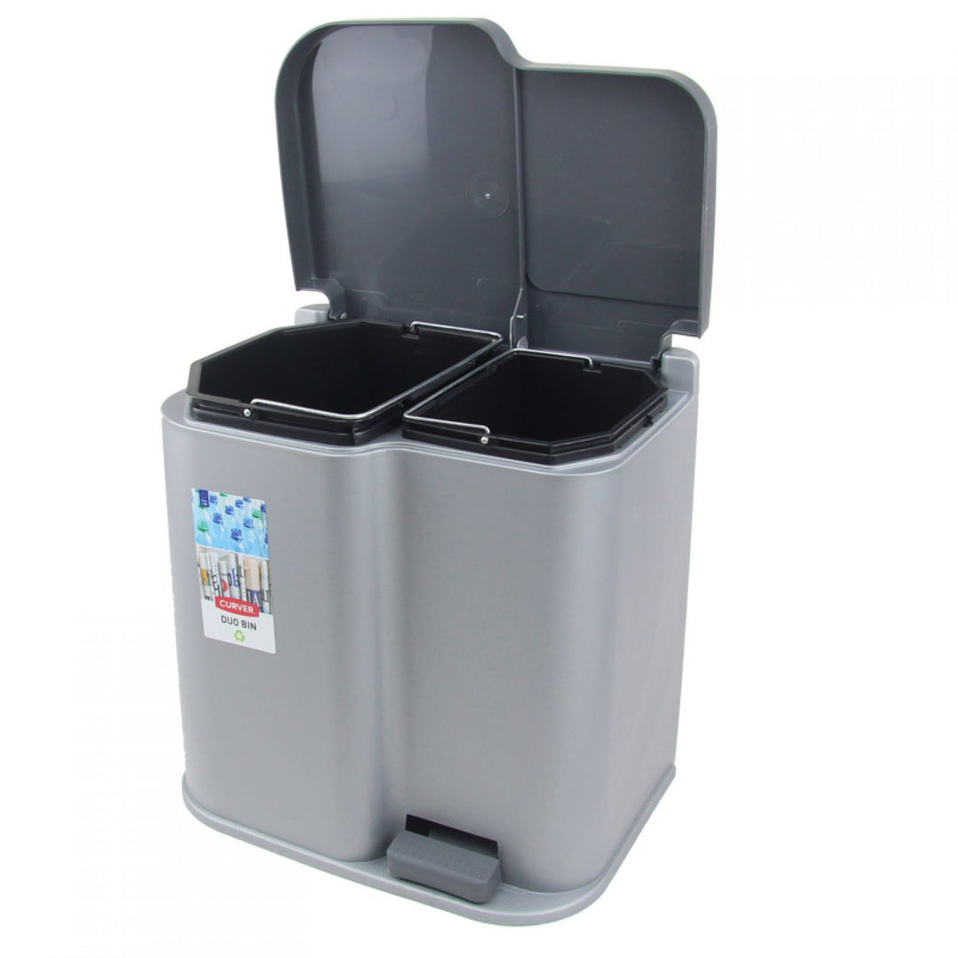 Lixeira Curver Duo Pedalbin com Acabamento Sólido