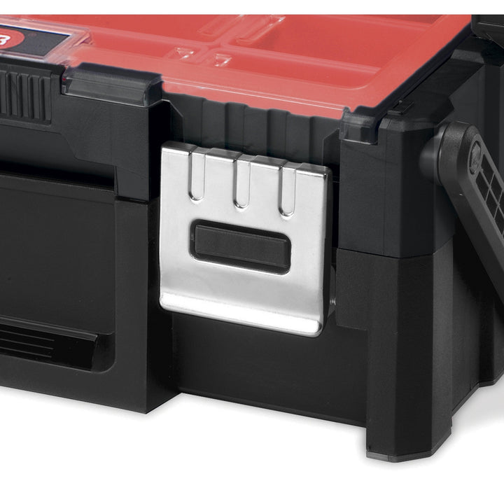 Caixa para móveis cantilever KETER em vermelho.