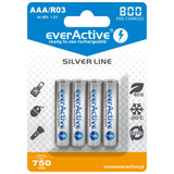 4 baterias EverActive R03/AAA 800mAh de alta qualidade