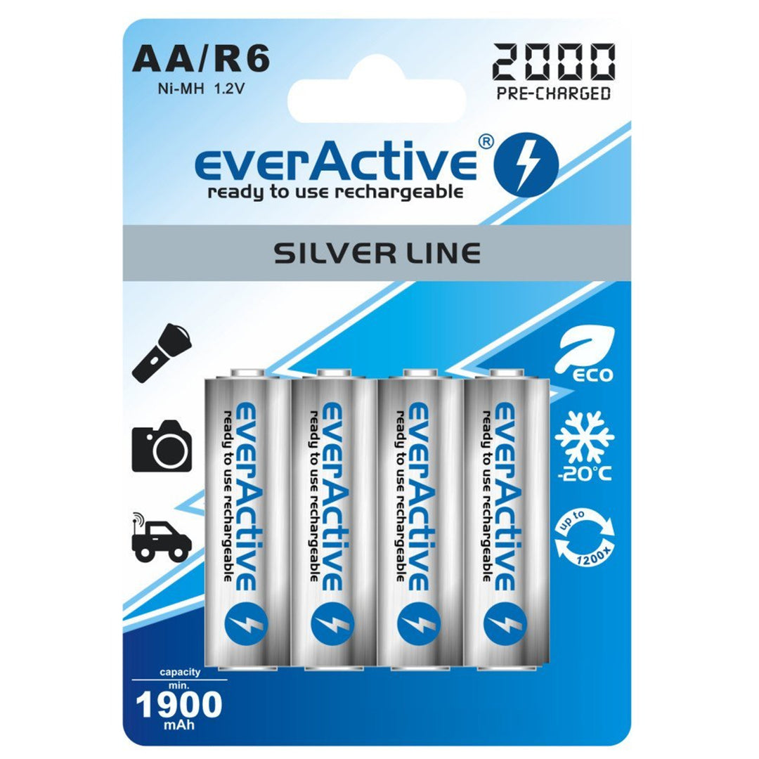 4x baterias 2000 mAh recarregáveis ​​AlwaysActive R6 / AA