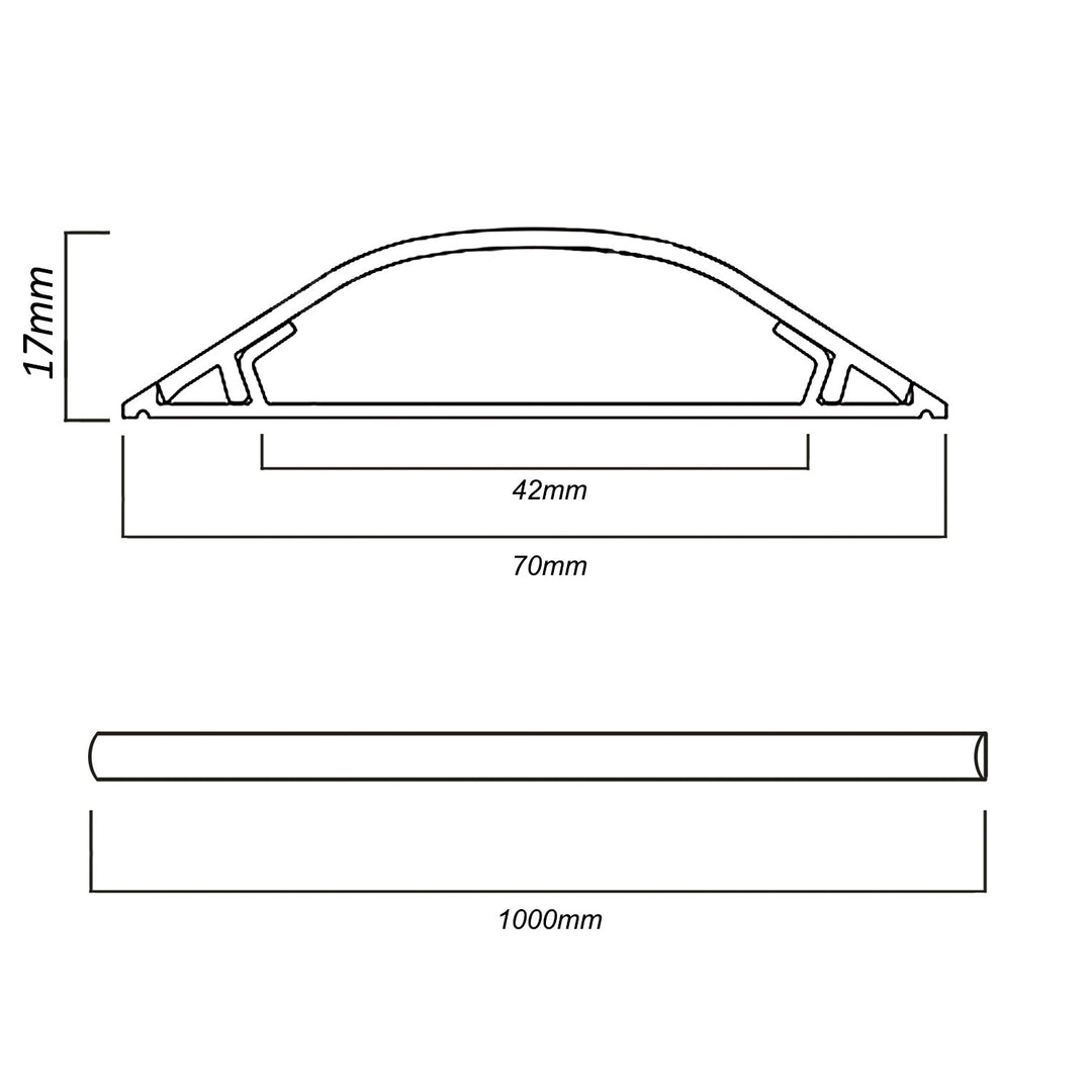 Canaleta semicircular de cable de suelo autoadhesiva Maclean MCTV-674