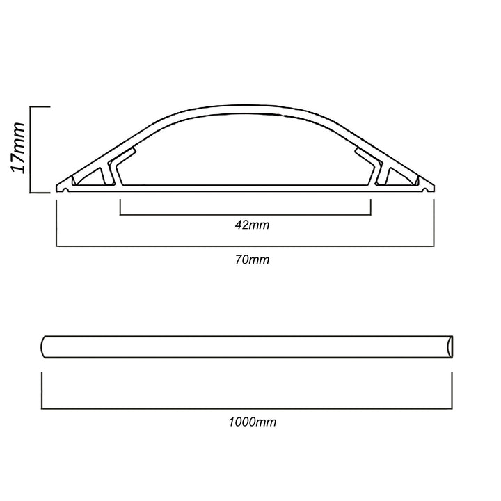 Canaleta semicircular de cable de suelo autoadhesiva Maclean MCTV-674