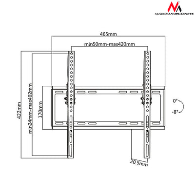 Suporte de TV 32-55" max vesa 400x400 carga até 35kg