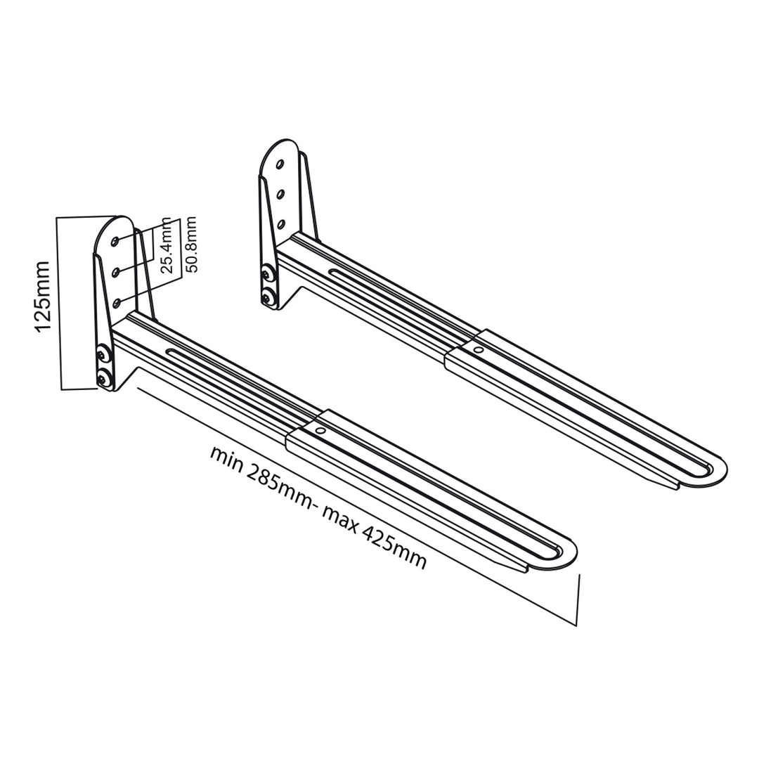 Soporte universal de pared negro para hornos de microondas y equipos audiovisuales Maclean MC-776 B