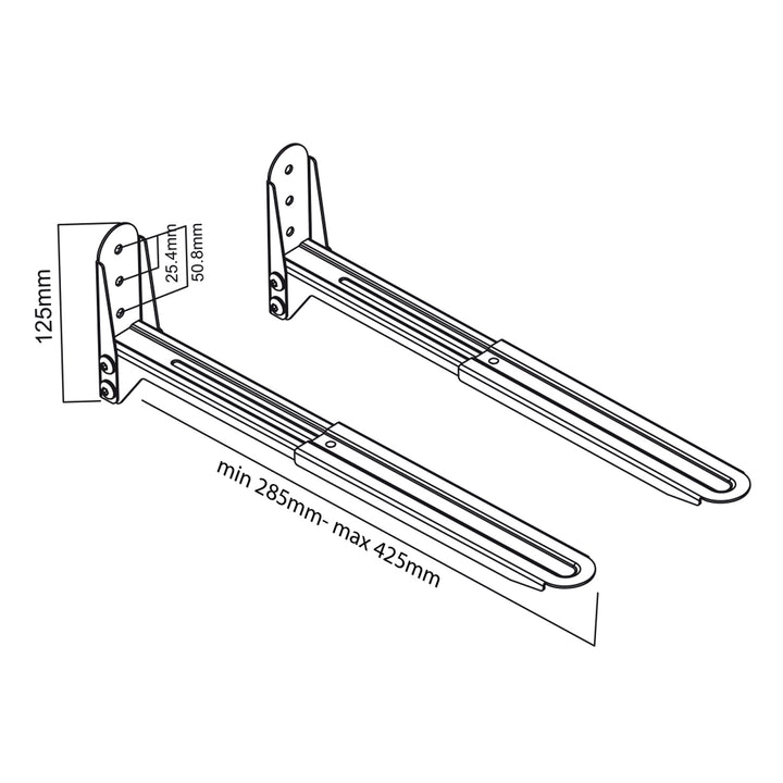 Soporte universal de pared negro para hornos de microondas y equipos audiovisuales Maclean MC-776 B