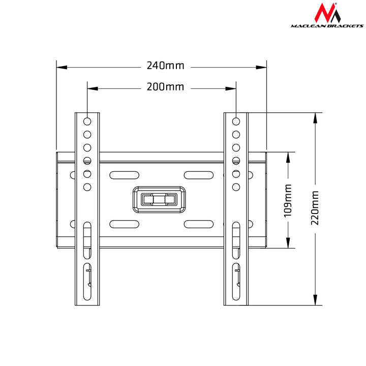 Soporte de TV 13" - 42" Maclean MC-777 negro 35 kg VESA 200x200