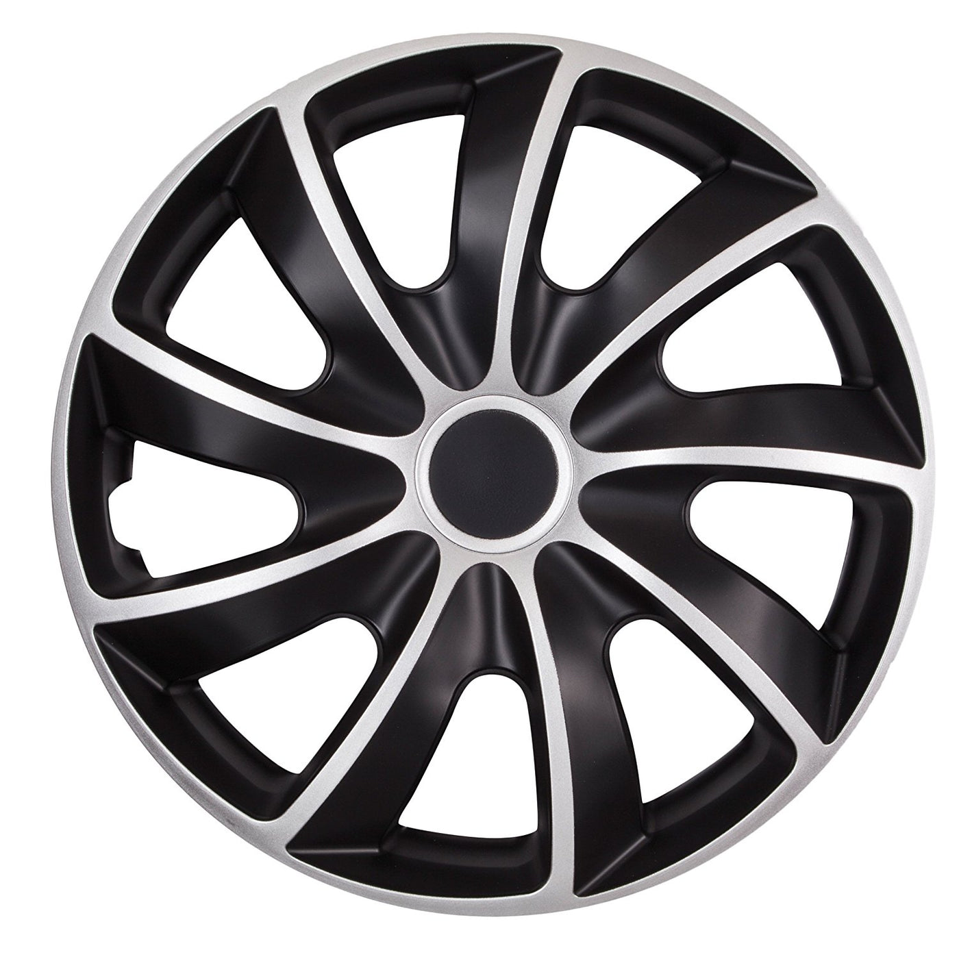 Calotas universais de 14" 4 peças em preto e prata QUAD BICOLOR CS