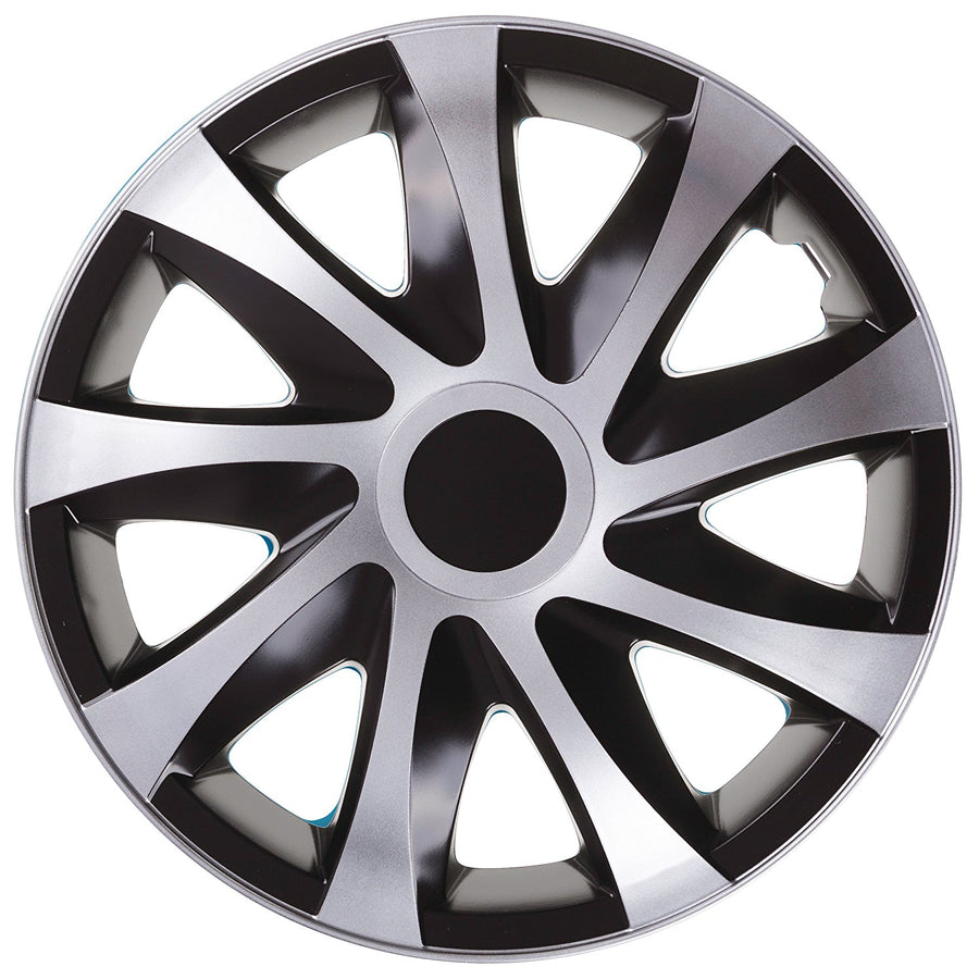 Tapacubos universales de 16" 4 piezas negro con plata Draco CS Black-Silver