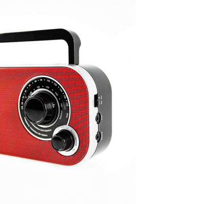 Pequeña radio portátil retro AM/FM CR1140 Camry rojo