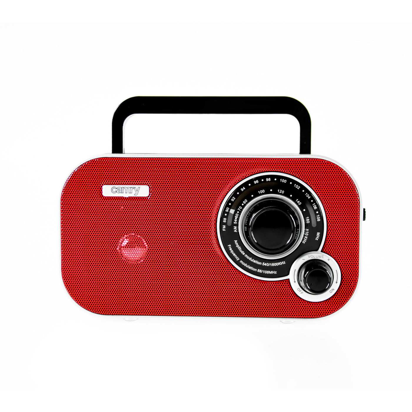 Pequeña radio portátil retro AM/FM CR1140 Camry rojo