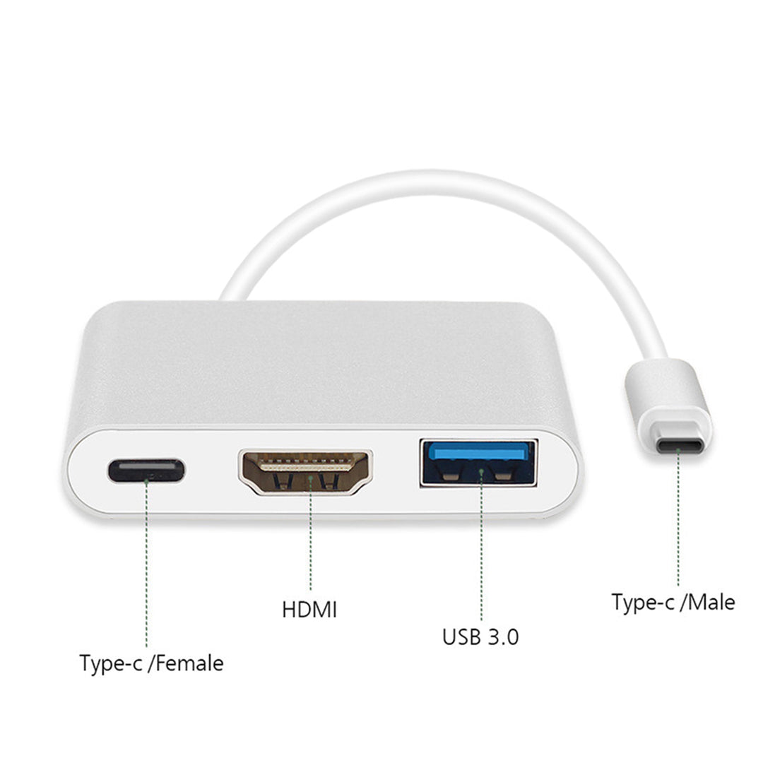 Adaptador USB 3.1 C do HDMI 4K + USB 3.0 + USB C Maclean MCTV-840