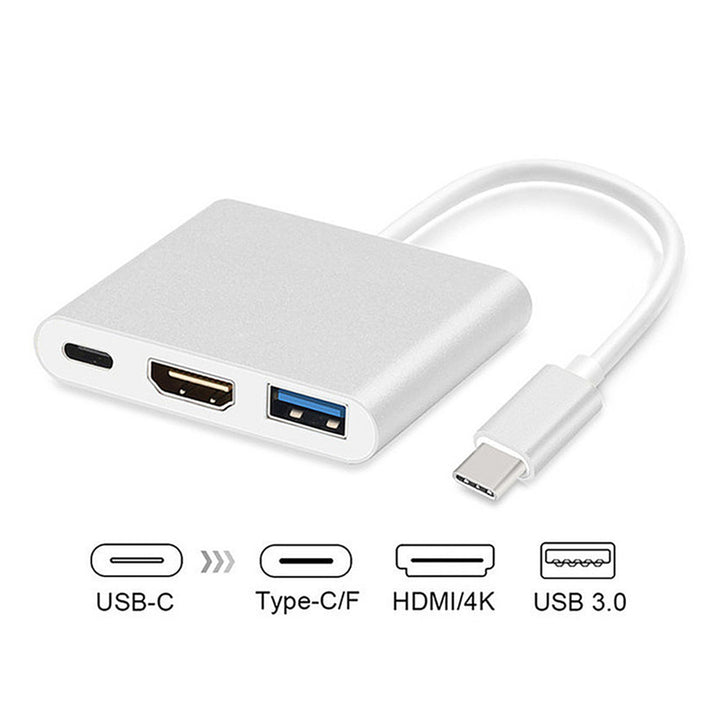 Adaptador USB 3.1 C para HDMI 4K + USB 3.0 + USB C Maclean MCTV-840