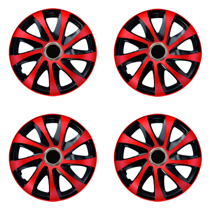 Calotas universais 15" NRM DRIFT Extra vermelho/preto 4 peças