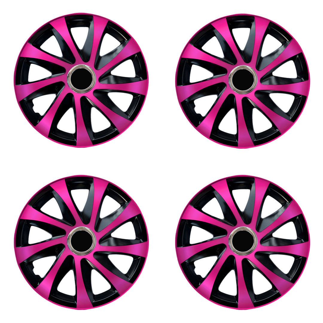 Calotas universais de 15" NRM DRIFT Extra rosa/preto 4 peças