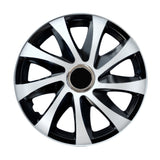 Tapacubos universales 16" NRM DRIFT Extra blanco/negro 4 piezas