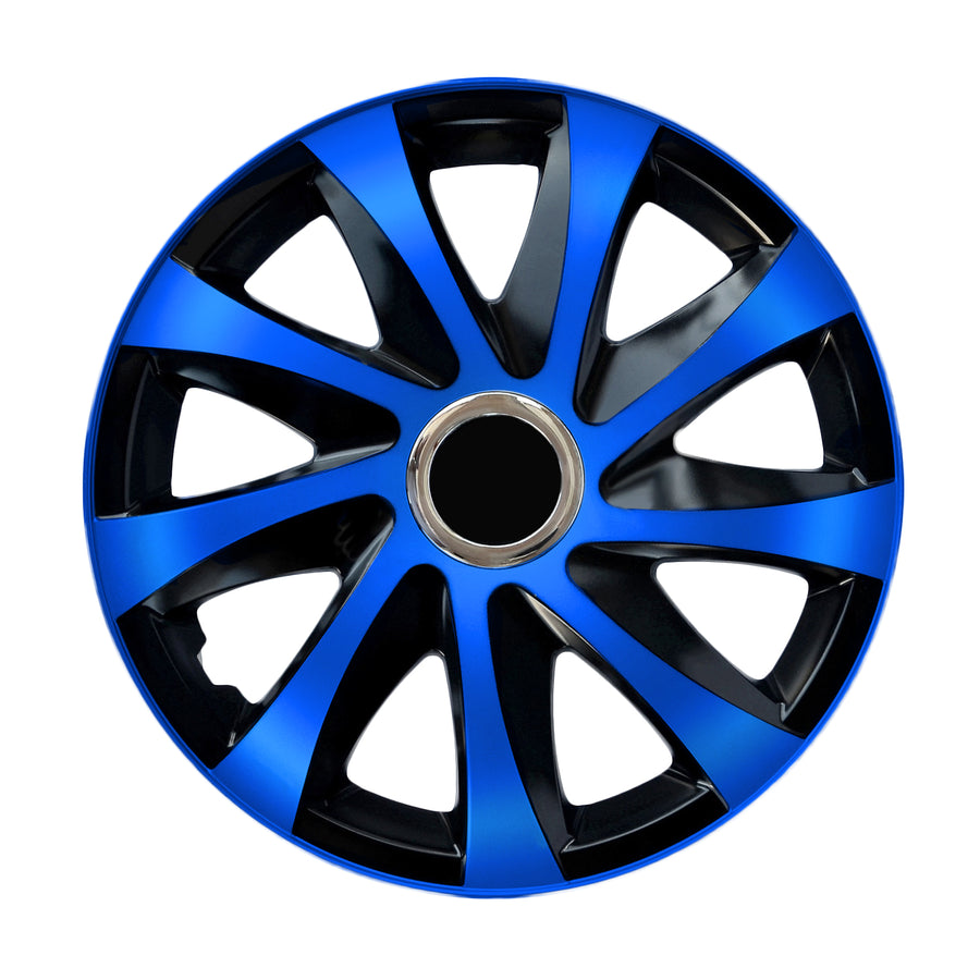 Tapacubos universales 15" NRM DRIFT Extra azul/negro 4 piezas