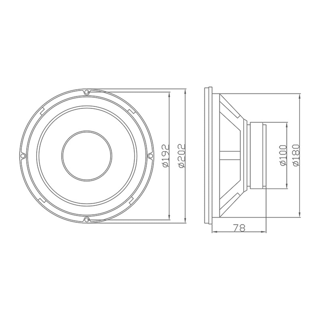 Alto-falante Woofer 150W 8Ohm 8 "Bass B-200 Bass