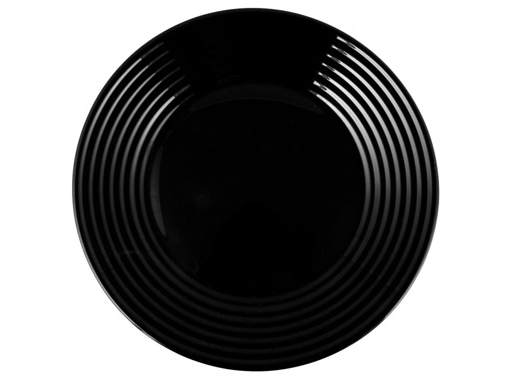 Plato llano redondo negro 25 cm Harena Noir Luminarc