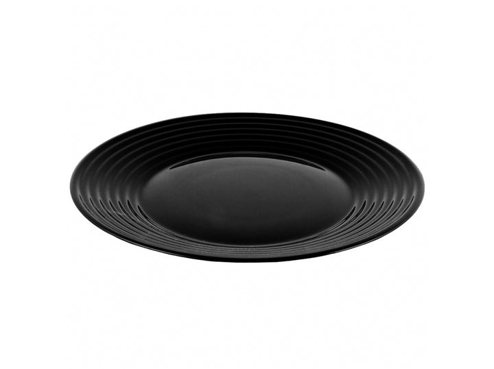 Plato llano redondo negro 25 cm Harena Noir Luminarc