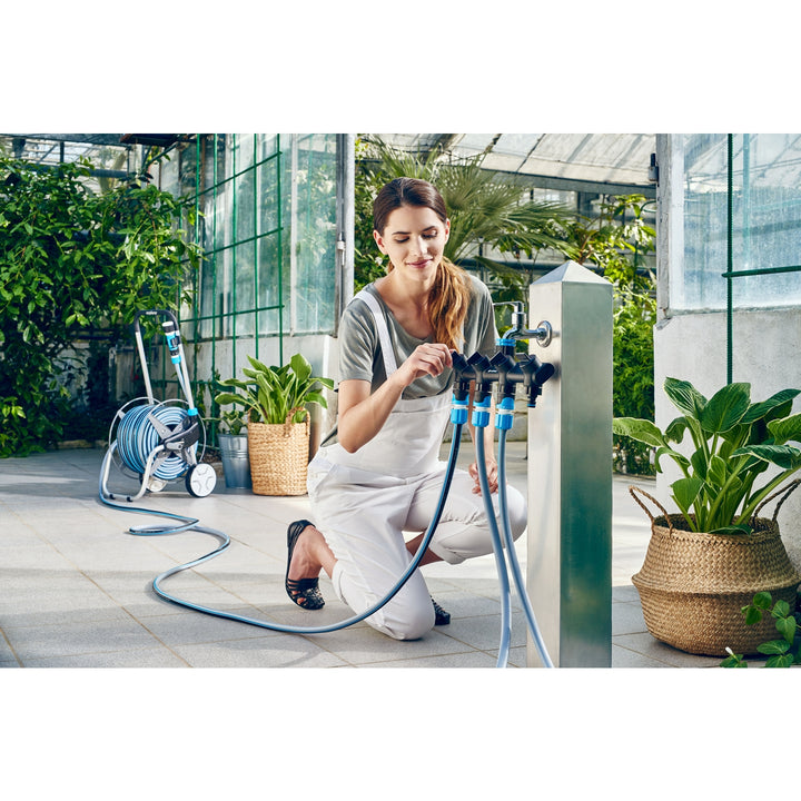 Dispensador de agua ergonómico cuádruple, distribuidor de 4 vías, grifo roscas de 3/4 " y 1" CELLFAST ERGO