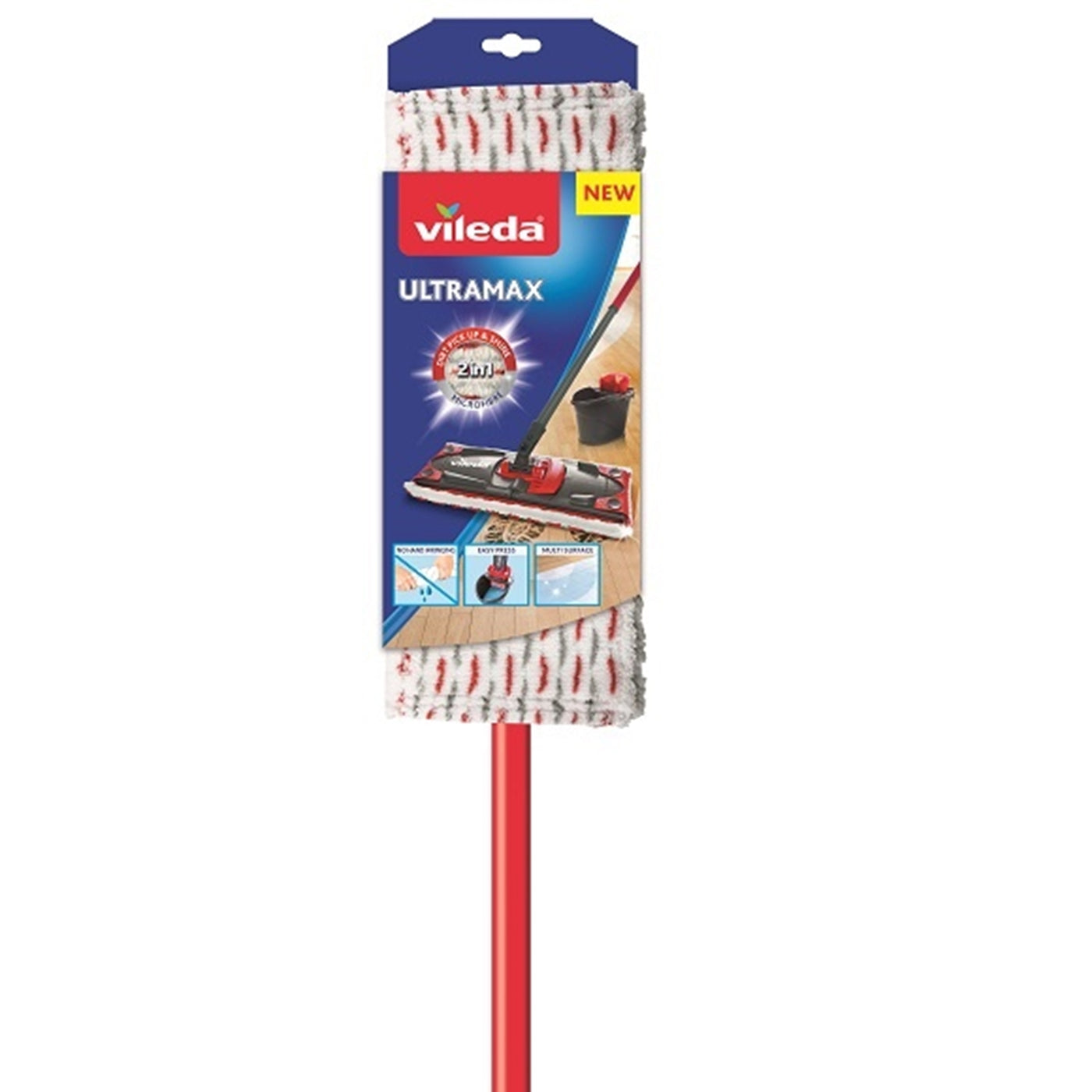 Vileda ultramax Flat MOP com haste telescópica Limpa pisos - mãos secas