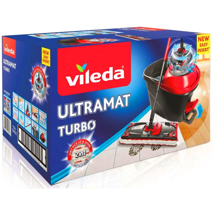 Conjunto de esfregona MOPP Vileda UltraMat Turbo BOX com balde, sistema de limpeza