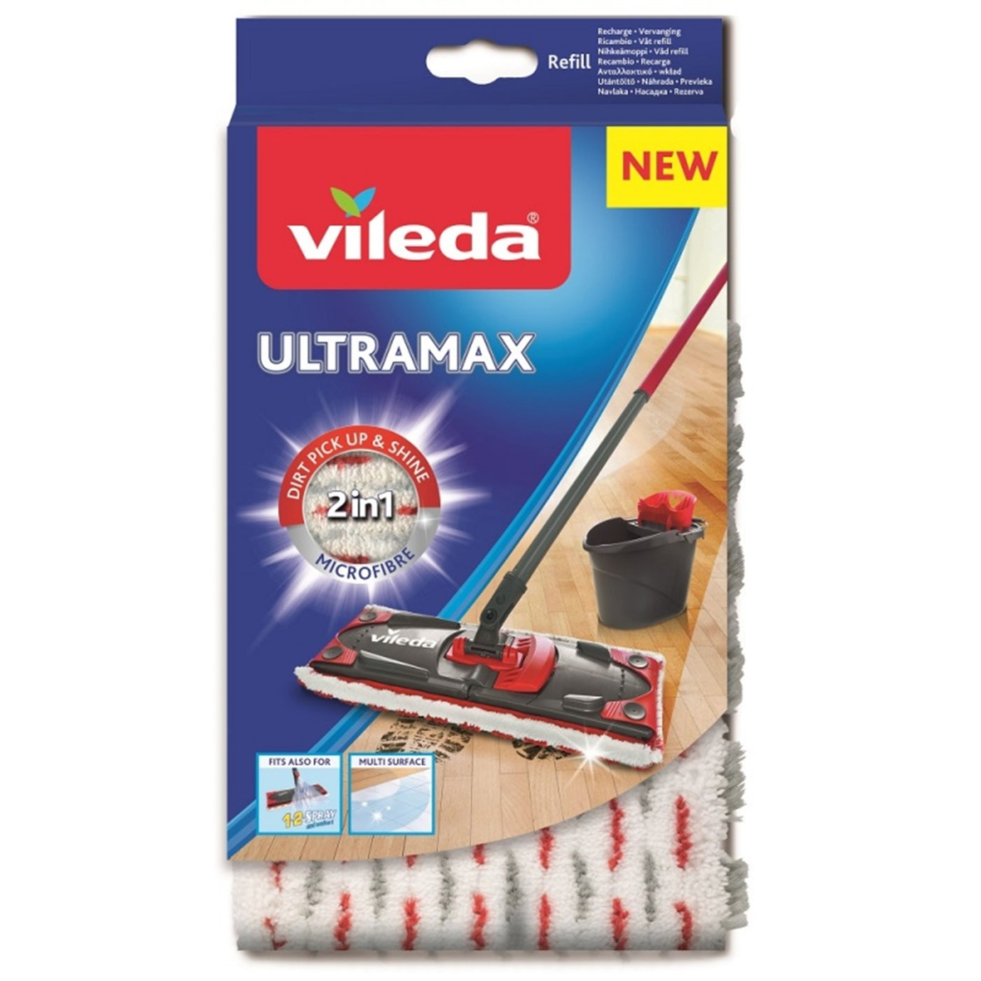 Esfregona de reposição Vileda Ultramax 2 em 1 com fibras microativas