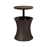 Geladeira de mesa de bar, refrigerador de bebidas para jardim Keter Cool Bar Rattan Brown