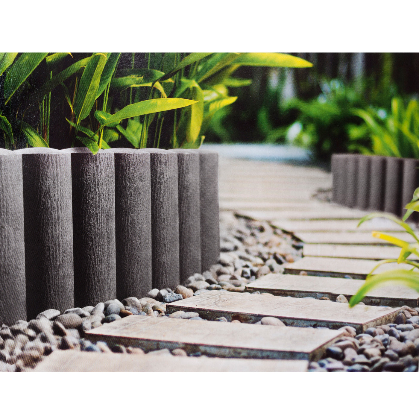 Borde de jardín con estructura de madera 2.3 m de plástico Cellfast Garden Lawn Edge Border Palisade