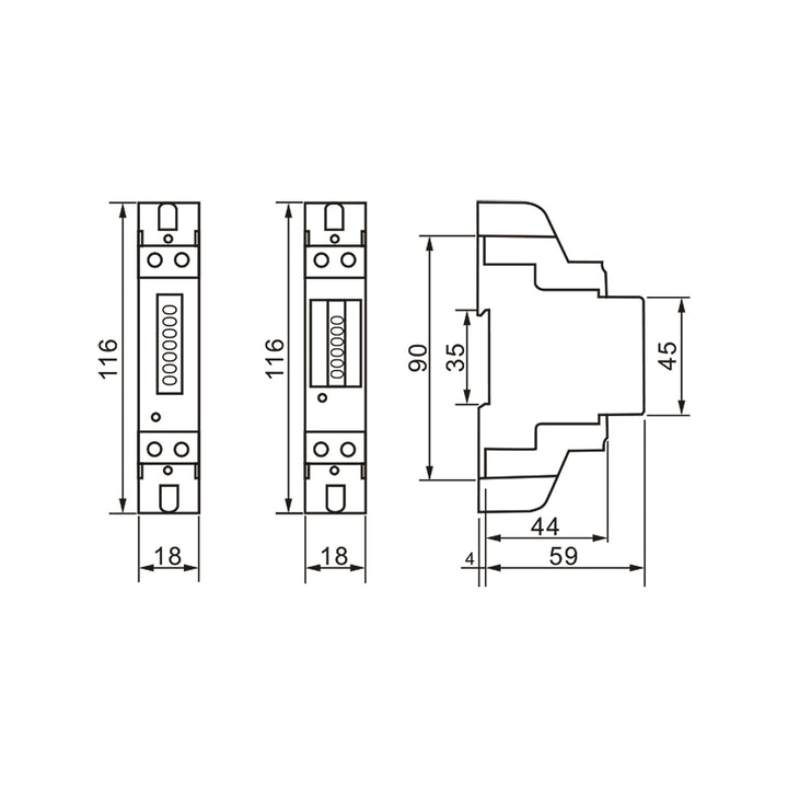 Medidor de energía con pantalla LCD para riel DIN para particulares, comercio e industria GreenBlue GB173