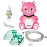 NEBULIZADOR INHALADOR para niños Gato de color rosa con elementos necesarios para inhalación