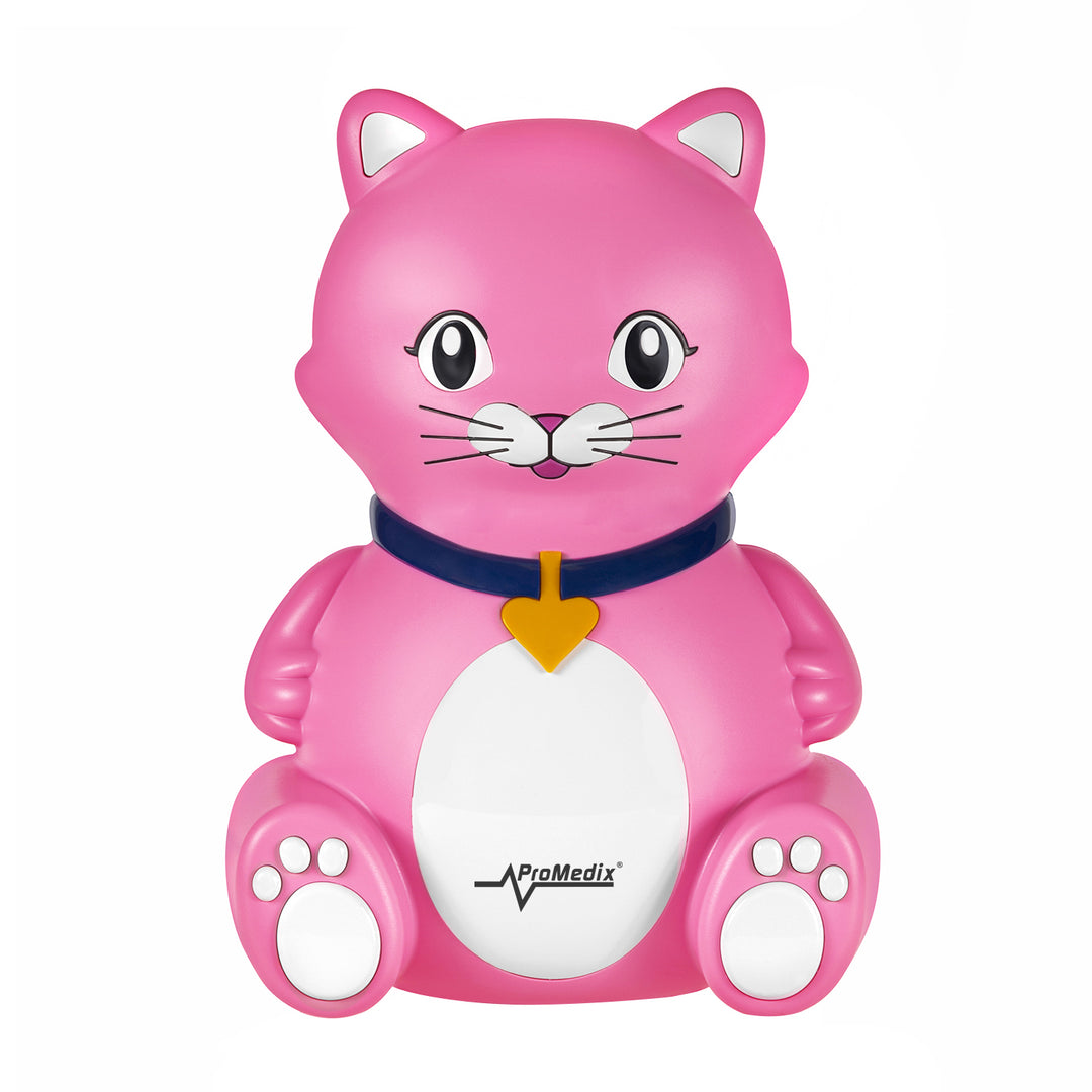 NEBULIZADOR INALADOR para crianças Gato rosa com elementos necessários para inalação