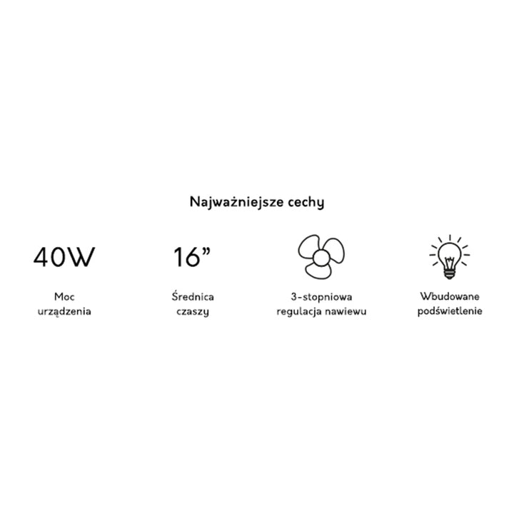 Ventilador de pie 40W, 16 ", blanco, oscilación, 3 velocidades, LTC WT01