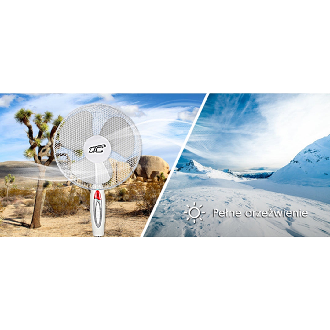 Ventilador de pie 40W, 16 ", blanco, oscilación, 3 velocidades, LTC WT01