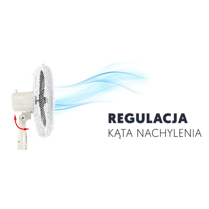 Ventilador de pie 40W, 16 ", blanco, oscilación, 3 velocidades, LTC WT01