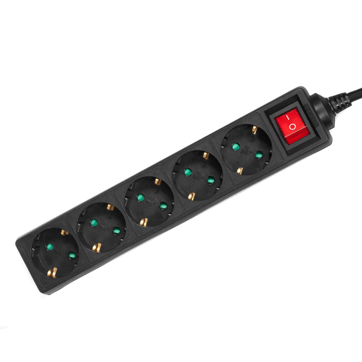 Maclean MCE226G Tomada Tira com Interruptor Multi Soquetes Plug Strip Proteção Infantil Schuko 3500W comprimento 1,4m
