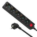 Maclean MCE227G regleta de alimentación con interruptor Tomas múltiples Enchufe  Protección infantil Schuko 3500W (5x 5m)