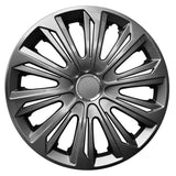 Tapacubos universales 14" NRM STRONG lacado grafito 4 piezas