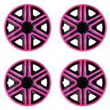 NRM ACTION Tapacubos universales 15" doble color rosa/negro 4 piezas