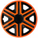 Tapacubos universales de 15" NRM ACTION Doublecolor naranja/negro 4 piezas
