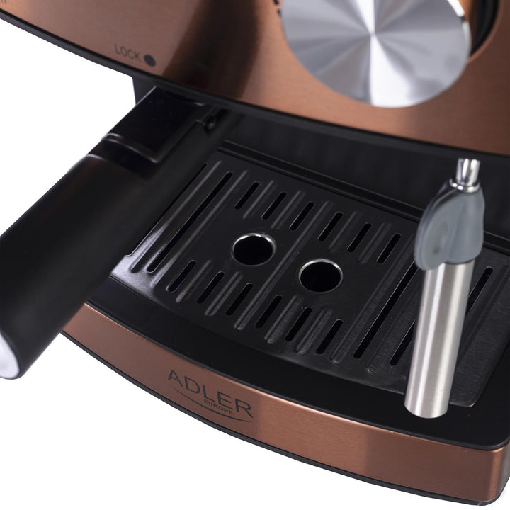 Cafetera espresso Adler, 15 bares, 850 W, espumador de leche, AD4404cr