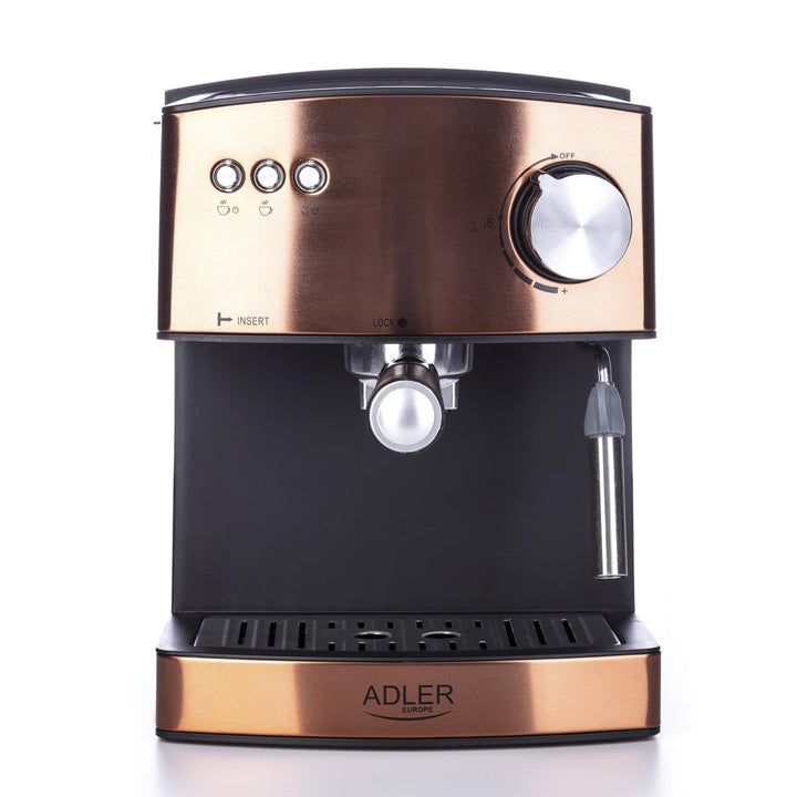 Cafetera espresso Adler, 15 bares, 850 W, espumador de leche, AD4404cr