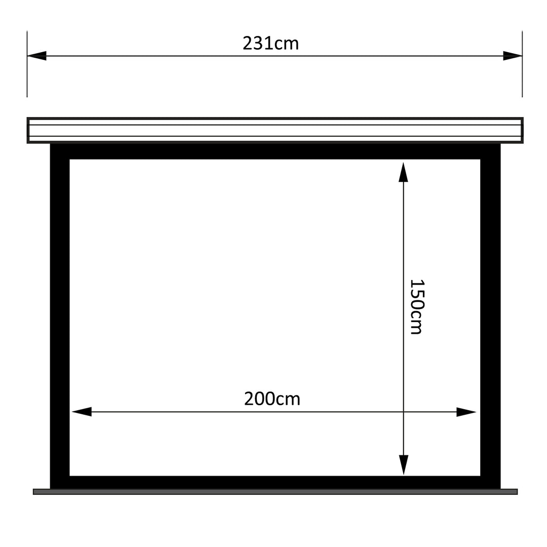 Maclean MC-992 Pantalla eléctrica tensada de 200 x 150 cm, 100"