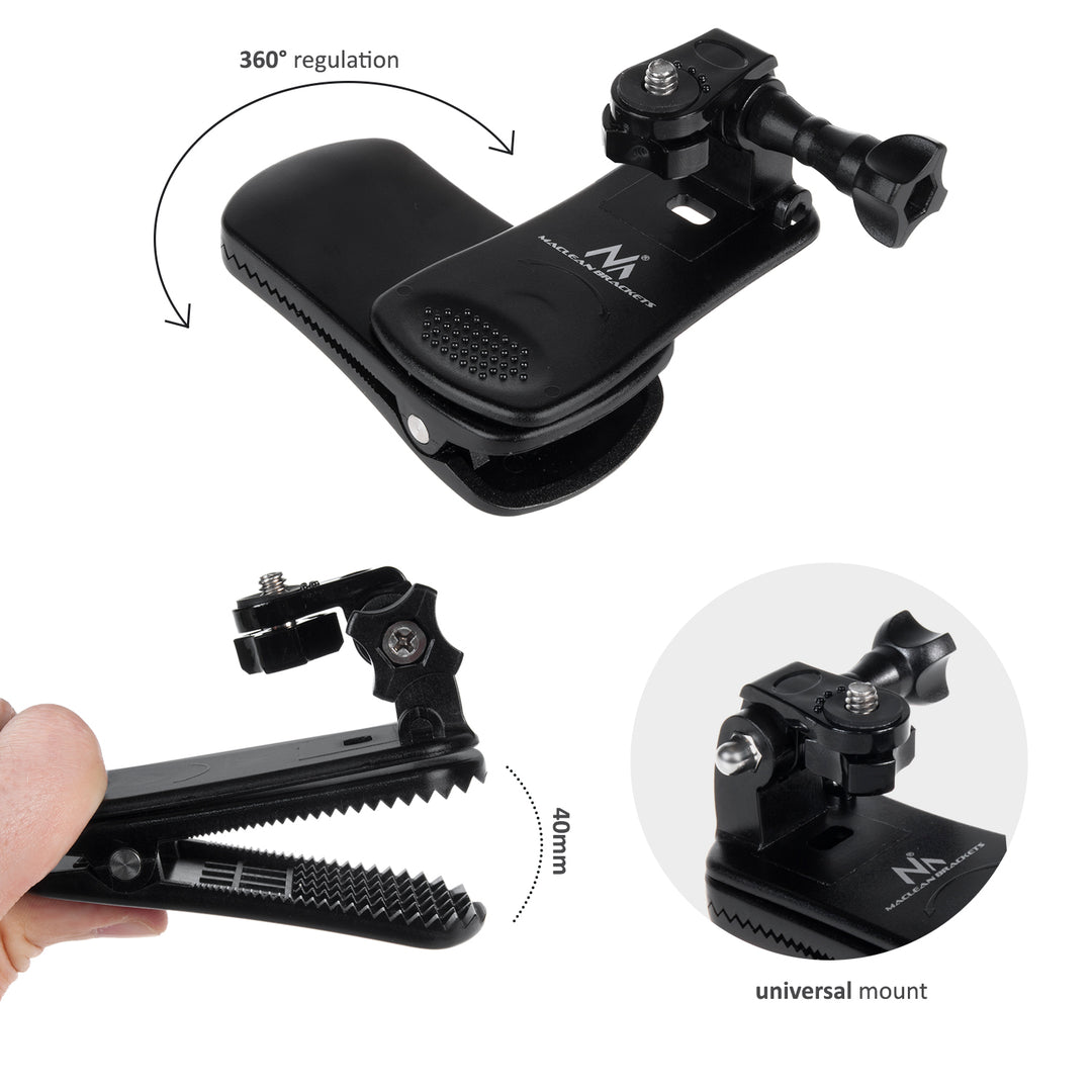 Universal Clip Sujeción para Cámaras GoPro, Xiaomi, Ekken, SJCam y otras Maclean MC-820