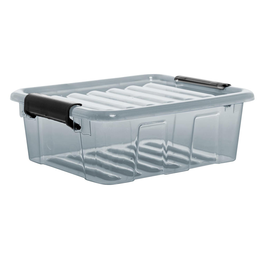Lixeira com tampa Plast Team Home Box 2L transparente cinza