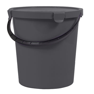 Cubo Plast Team Berry 5L con tapa y asa, gris oscuro