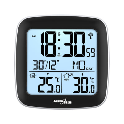 Estación meteorológica inalámbrica con sistema DCB calendario, alarma GreenBlue GB542