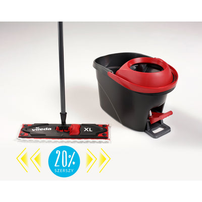 Conjunto de esfregona giratória Vileda XL ULTRAMAT Turbo almofada de microfibra de 42 cm