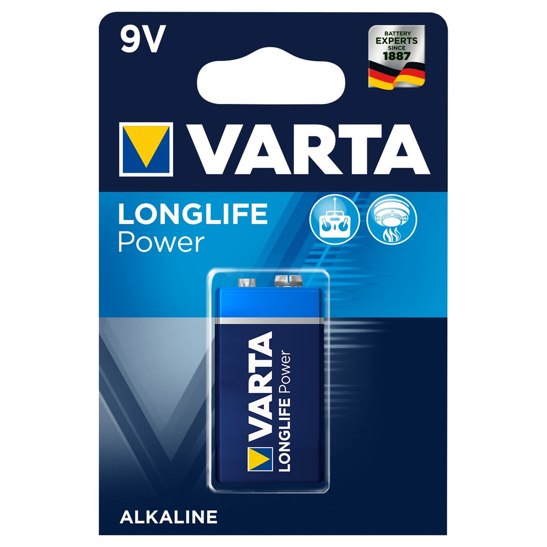 Bateria alcalina Varta Longlife Power 9V, alta qualidade