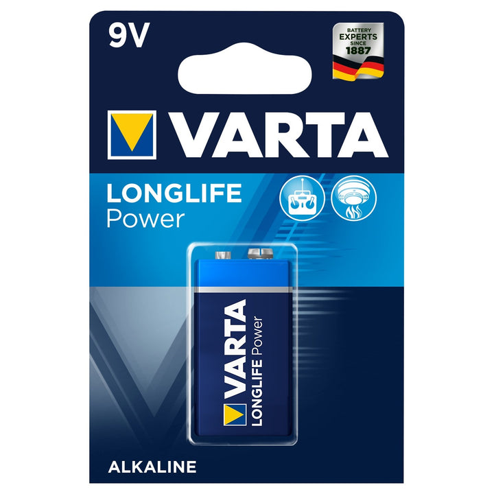 Bateria alcalina Varta Longlife Power 9V, alta qualidade